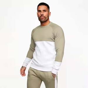 400g 85% coton éponge française col rond blanc à manches longues sweat mode tenue décontractée sweat pour hommes avec logo d'impression bouffante - Product Image 6