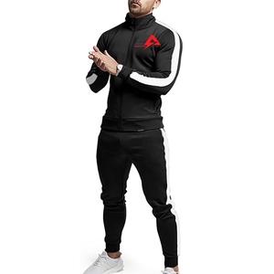 Survêtements de sport unisexe personnalisés survêtements de course à glissière hommes deux pièces hiver ensembles Streetwear ensembles de vêtements d'extérieur tricotés - Product Image 1