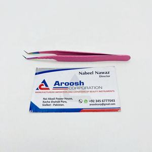 Pinzas rosas fuertes de 90 grados de Punta múltiple, venta al por mayor, pinzas de extensión de pestañas con agarre de diamante de acero inoxidable de alta calidad, sostenibles - Product Image 4