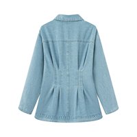 Veste en jean bleue à manches longues de grande taille pour femmes manteau en jean décontracté de haute qualité à la mode hauts en jean pour dames