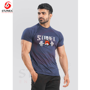 Camiseta de algodón de primera calidad para hombre, camiseta ajustada para gimnasio y Fitness, camisetas con estampado personalizado para hombre - Product Image 1
