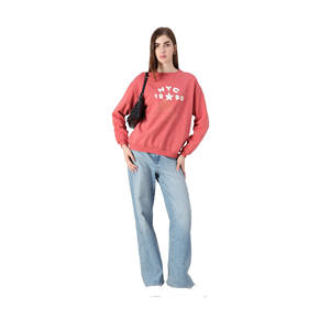 Sudadera de Manga Larga Holgada de Algodón/Felpa con Cuello Redondo y Parches Bordados Personalizados para Mujer, Diseño Nuevo de Invierno 2026 - Product Image 2