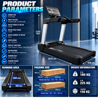 Tapis de course commercial BN haut de gamme pour club de fitness, studio privé, salle de sport à domicile, avec console numérique et plateau de course stable, équipement cardio