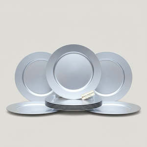 Platos de Presentación Redondos de Aluminio de Alta Calidad, Ecológicos, Personalizables, Negros, para Bodas - Product Image 1