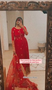 NUEVO VESTIDO DE FIESTA ROJO CALIENTE GEORGETTE CON TRABAJO DUPATTA - Product Image 2