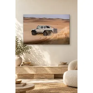 Impression sur toile Fida Mercedes G 6x6 agitant la poussière sur les dunes du désert - Product Image 5