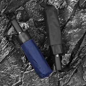 Venta al por mayor sol y lluvia reflectante recto más grande dosel extendido mochila paraguas con revestimiento UV negro - Product Image 5