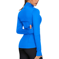 Chaqueta Deportiva para Mujer, Ajustada, con Cierre Frontal, Elástica en 4 Direcciones, de Algodón Suave, Resistente al Viento, Ligera, sin Costuras, Talla Grande