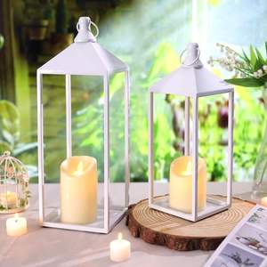 Lanterne décorative de Noël en fer rustique écologique sans plomb avec poignée en corde pour bougie chauffe-plat, idéale pour la maison et la table de ferme - Product Image 3