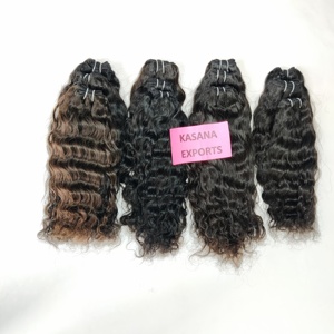 Extensions de cheveux pour femmes vierges noires indiennes non transformées vagues de tissage profond crues en vrac naturelles en gros non traitées chimiquement - Product Image 2