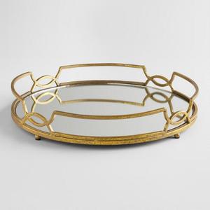 AK Laiton Moderne Décoratif Métal Verre Rectangle Forme Plateau Pour La Décoration De Table Ustensiles De Cuisine Vaisselle - Product Image 3