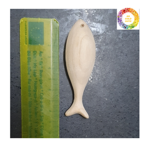 Figurine de poisson artisanale colorée jouet en bois poisson sculpture décor en bois pour chambre de bébé tenture murale et utilisation du thème de l'océan - Product Image 5