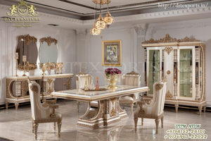 Juego de Muebles de Comedor de Estilo Barroco Francés, Lujoso Juego de Mesa de Comedor Tallada a Mano, Muebles de Comedor Reales Tallados a Mano - Product Image 5