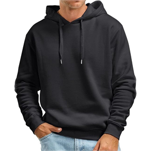 Sudaderas con capucha de invierno informales negras Jersey de peso pesado Sudaderas con capucha transpirables personalizadas para hombres - Product Image 6