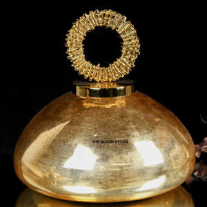 Bol de service décoratif multifonctionnel en métal de forme ronde, finition noire et dorée, utilisé pour les fêtes, les mariages, les services de table - Product Image 5