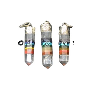 Colgantes de punta de flecha envuelta en alambre de plata - Product Image 6