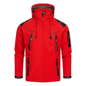 Veste de plein air softshell personnalisée à fermeture éclair en polyester de haute qualité pour hommes veste à capuche imperméable à la demande avec logo personnalisé - Product Image 4