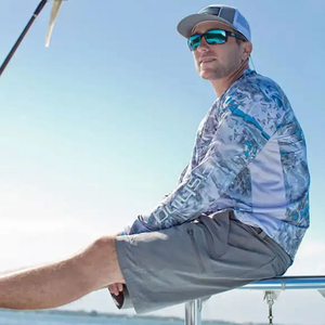 Camiseta de Pesca Personalizada de Punto para Hombre, Manga Corta, Estampado de Camuflaje, Protección Solar UPF 50, Transpirable, Secado Rápido, Ropa Deportiva - Product Image 2