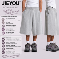 Pantalon de survêtement personnalisé 100 % coton, coupe ample à jambe large, style français, pour homme, surdimensionné, longueur 3/4, ourlet brut, longueur mollet, streetwear