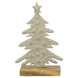 Arbre de Noël de table en métal argenté de style vintage, petite taille, décoration de fête, culture occidentale, accents de décoration intérieure, bon prix - Product Image 2