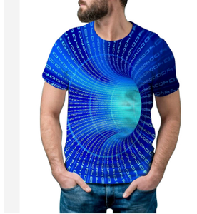 100% coton Texture motif uni hommes coupe ajustée T-Shirts Sublimation imprimé respirant Anti-rides meilleure qualité marque - Product Image 3