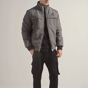 Blouson d'hiver décontracté surdimensionné pour homme, col montant, logo frontal, nylon/polyester respirant, écologique, haute qualité, 2026 - Product Image 4