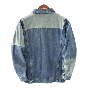 Veste en jean solide personnalisée à la mode pour hommes, veste en jean élégant avec patchs personnalisés, veste en jean denim à blocs de couleurs pour hommes, tailles personnalisées - Product Image 3