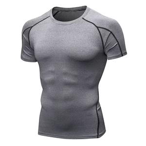 2025 Trend Men's Gym Camiseta de compresión Sostenible de secado rápido Fitness Muscle Fit Logotipo personalizado 100% algodón - Product Image 1