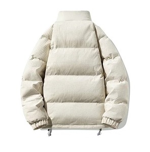 2025 Men's Custom High Street Embroidery Loose Cotton-<b>Padded</b> <b>Waterproof</b> Breathable Puffer <b>Jacket</b> Logo Autumn Winter Outdoor - Product Image 5