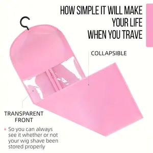 Groothandel Plastic Doorzichtige Pruik Opberghanger Tassen Haarverpakking Verlengtas