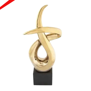 Escultura Decorativa Hecha a Mano con Acabado Dorado Brillante 2026 con Base para Sala de Estar y Oficina - Product Image 1