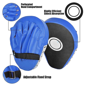 Guantes de Entrenamiento Focus Mitts Azules de Piel Sintética con Correa de Velcro para Muñeca, para Artes Marciales, Sparring y Práctica - Product Image 4