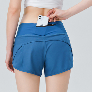 Pantalones cortos de entrenamiento sin costuras de cintura alta para mujer, pantalones cortos de Yoga de secado rápido para levantamiento de cadera - Product Image 4