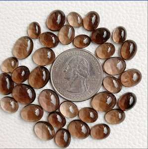 100เปอร์เซ็นต์กุหลาบธรรมชาติควอทซ์สโมคกี้ทรงรีแบนหลังเบี้ยเครื่องประดับทำพลอยใช้เป็นจำนวนมาก - Product Image 3