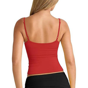 Vente en gros T-shirt court pour femmes débardeur sans couture Streetwear tricot extensible sans manches débardeur décontracté fabriqué par la robe de sport - Product Image 2