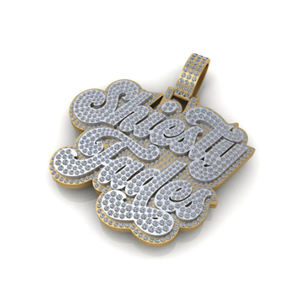 Colgante de nombre de escritura cursiva con inicial helada para hombre, estilo Hip Hop, 925 plateado, dorado, moissanita, diamante, gran rapero, fiestas ostentosas - Product Image 1