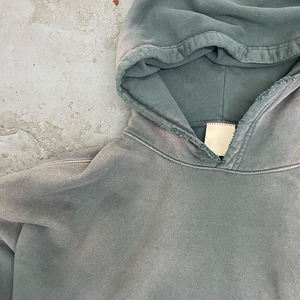 Sudadera con Capucha Personalizada Estilo Vintage Desgastada para Hombre, Lavada al Ácido, con Salpicaduras de Pintura, Decolorada por el Sol, Sin Cordones - Product Image 2