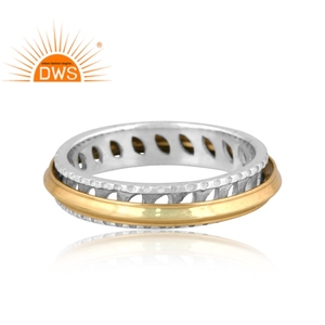 Bague tournante artisanale en argent sterling fin, bijoux en argent pour femme, cadeau pour elle, fabricant de bijoux sur mesure - Product Image 2