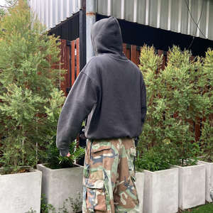 Sudadera con capucha con estampado de lavado ácido de lujo de gran tamaño para hombre de algodón pesado logotipo personalizado patrón sólido temporada de invierno polar sin cuerda - Product Image 4