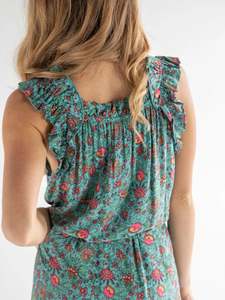 Robe Maxi imprimée en rayonne bohème pour femmes, longueur midi décontractée attrayante avec col en V et manches longues, décoration de boutons tissés - Product Image 5