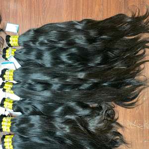 Bébé un donneur extension de cheveux en vrac couleur noire naturelle 10- 26 pouces cheveux de bébé vietnamien super double dessiné - Product Image 2