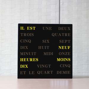 CHEETIE CP37 Dutch Light Up Tamaño grande Búsqueda de palabras Tekstklok 1 Reloj de pared con palabra LED grande - Product Image 1