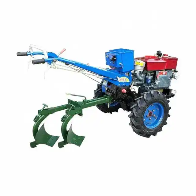 High performance manual agricultural tractor 15hp 20hp two wheel micro walking tractor with equipment