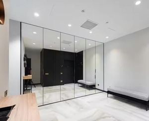 Enbl Customize Modern MDF Metal Glass Walk in Wardrobe Design <b>Mirror</b> <b>Bedroom</b> Cabinets Organizer Armoire Clothes Cabinet Modern - Product Image 5