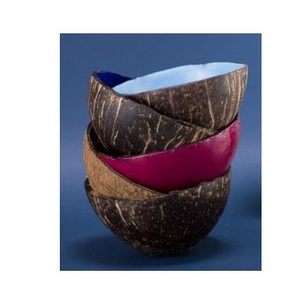 Juego de vajilla natural ecológica, cuencos de coco hechos a mano y cuchara de madera para ensalada de frutas, opción sostenible al por mayor - Product Image 2