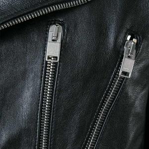 Chaqueta de motorista de cuero para hombre, chaqueta bomber de moda con cuello con capucha y cremallera frontal negra personalizada - Product Image 5