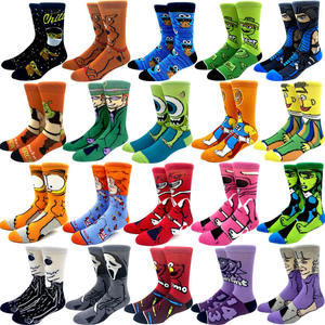 Chaussettes de cheville pour hommes à motif de personnages d'anime, cosplay, style hip-hop Harajuku, amusantes, en mélange de coton, antibactériennes et respirantes, vente en gros - Product Image 1
