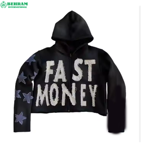 Wholesale New Heavyweight 500gsm 100% Cotton Vintage Washed Distressed Embroidered Thermal Zipper <b>Hoodies</b> Sun Faded Quick Dry - Product Image 4