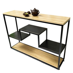 KAZI Modern Luxury Minimalist <b>Console</b> <b>Table</b> CST041 Plywood Wood with Iron Frame <b>for</b> <b>Entry</b> - Product Image 3