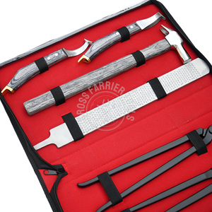 Kit d'outils de maréchal-ferrant le plus vendu : Râpe et marteau en plomb, couteau à boucle à lame incurvée, testeur de sabots noir, tire-sabots, pince à clincher, combo - Product Image 5